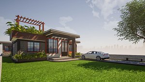 Modern Flat Roof Residential House with Rooftop Terrace