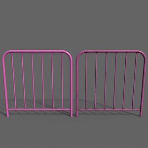 PBR Pedestrian Guard Rail Pink V2 3D