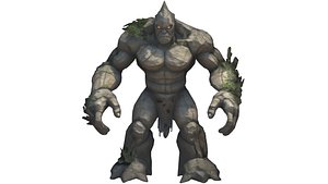 Rock forest fantasy golem Low-poly