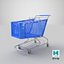 3D model Detailed Blue Shopping Cart