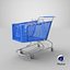 3D model Detailed Blue Shopping Cart