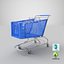 3D model Detailed Blue Shopping Cart