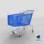 3D model Detailed Blue Shopping Cart