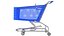 3D model Detailed Blue Shopping Cart