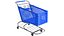 3D model Detailed Blue Shopping Cart