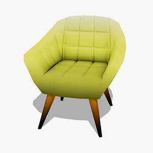 3D Low poly lounge chair