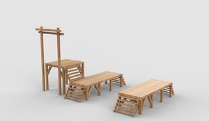 wooden dock 03 3D model 3D model