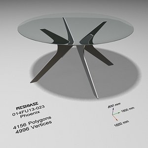 dining table glass - 3d model
