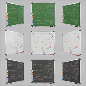 Square Metal Writing Board Trio Set
