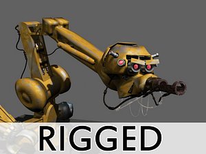 Cartoony Industrial Robot Rigged