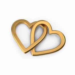 3D Love Symbol Gold model