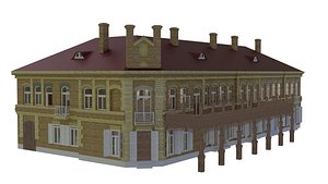 3D European Hotel 19-20 century Low-poly model
