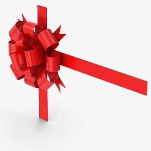 Red Gift Bow Ribbon 3D
