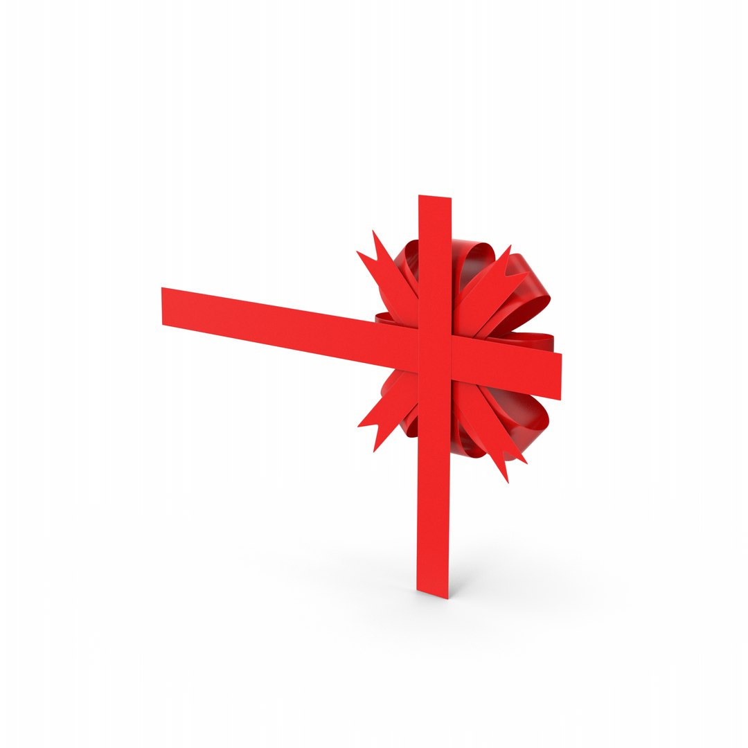 Red Gift Bow Ribbon 3D - TurboSquid 2233345