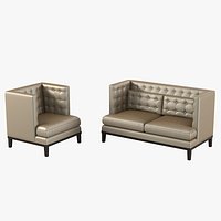 Brooklea Loveseat & Armchair By Armen Living