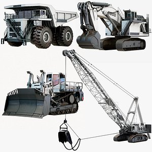 Heavy Mining Liebherr Vehicles Package x4 Items
