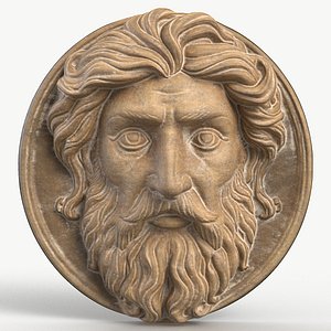Greek God Face Relief 4 Textured