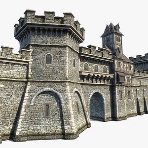 3d model set medieval town
