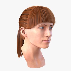 female caucasian head rigged 3d max