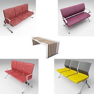 modern airport seating 3D model
