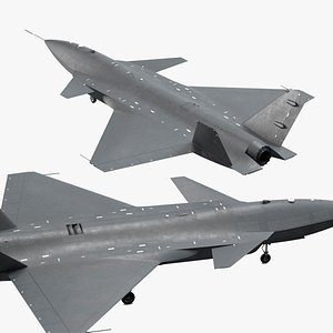 3D Stealth Unmanned Fighter Jet Black