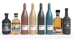 3D model tequila bottles bozal