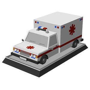 Ambulance Low Poly Car