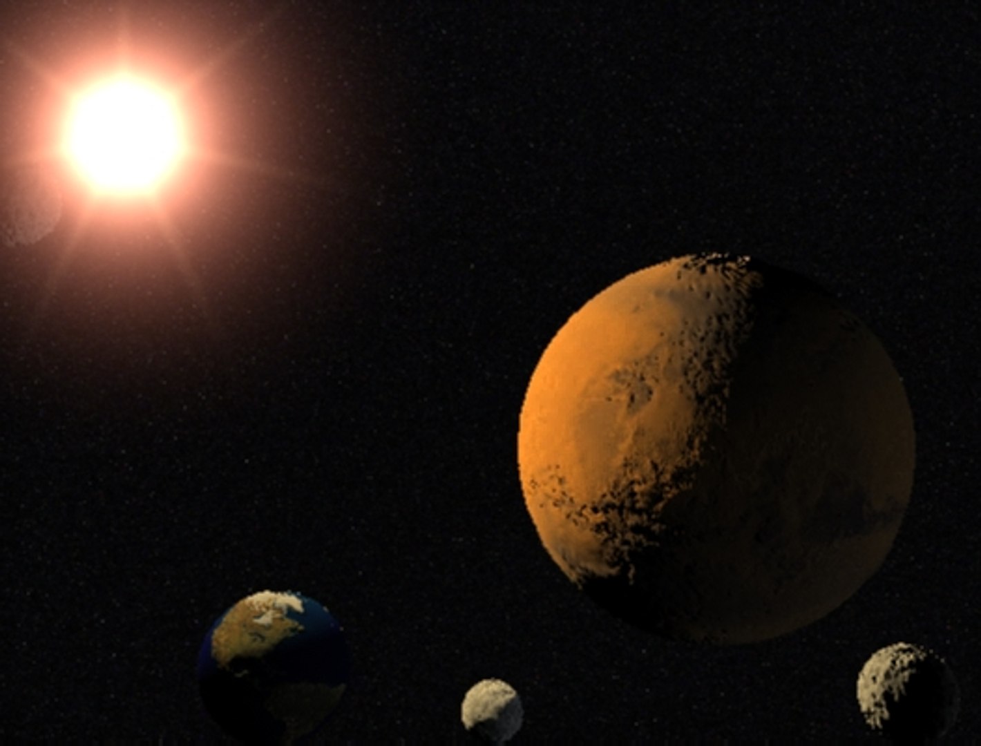 Free Space Scene Sun 3d Model