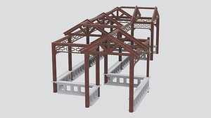 Steel Canopy Pergola Structure 3D Model model