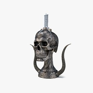 3D Skull Candle Holder model