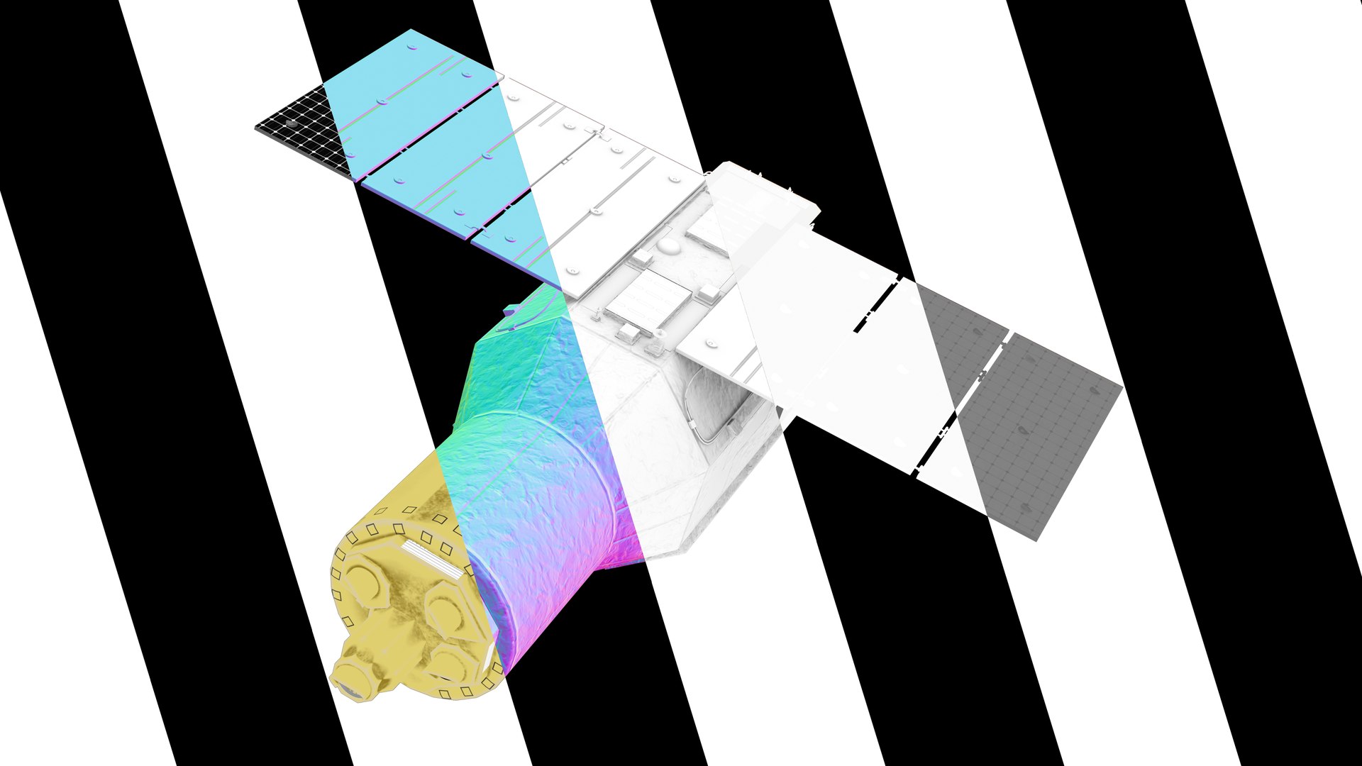3D model XRISM JAXA X-Ray Space Telescope https://p.turbosquid.com/ts-thumb/o4/83aOgz/Vo/end1/png/1767272795/1920x1080/fit_q87/420d751ae1557dabf4470f01f872812e8e1a8d7b/end1.jpg