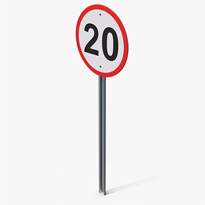 Road Sign Maximum Speed 20