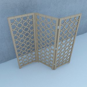 moroccan wood screens traditional 3D