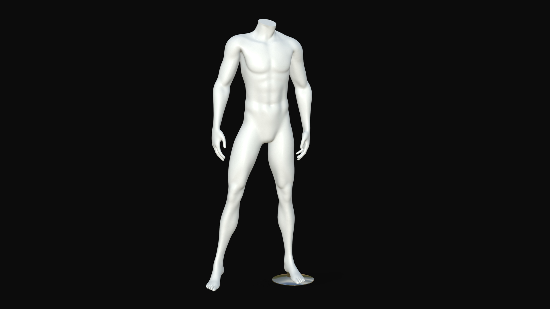 3D model 3 piece headless Fitting Male Fashion Mannequin set VR