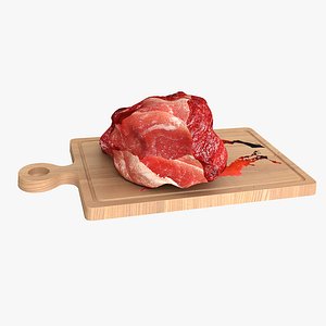3D model cutting board meat