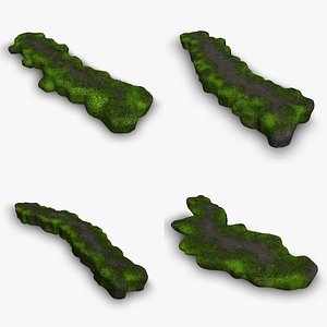 3D Rock Walkway 1 - 4 Combo - Moss 2 model