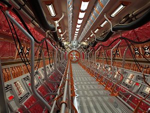 sci fi tunnel 3d model