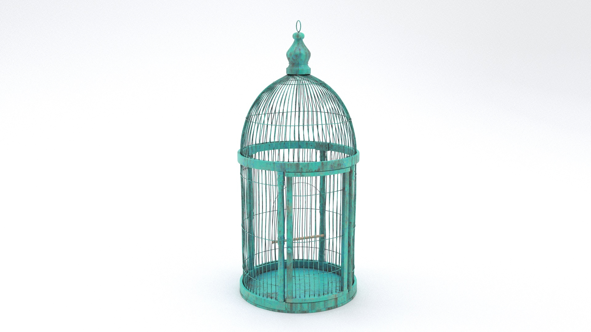 3D Old Bird Cage With Pole Model TurboSquid 1925415