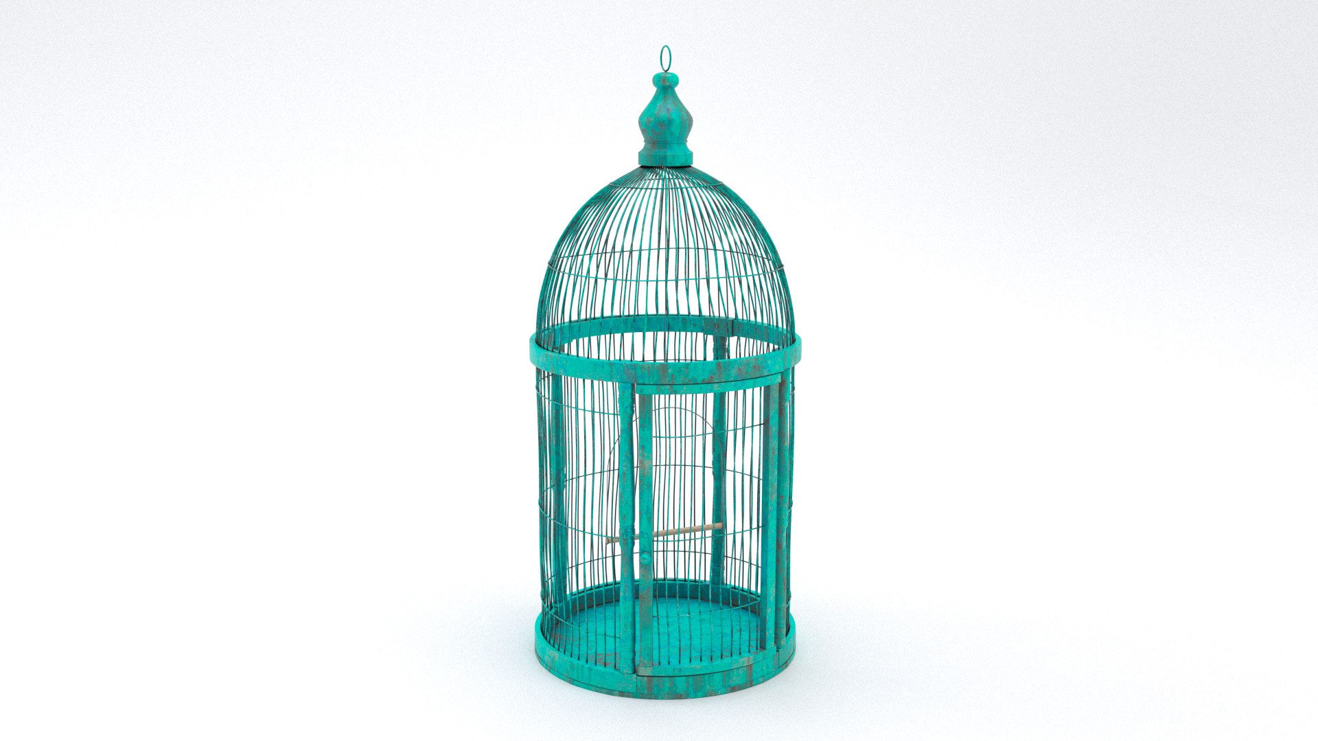 3D Old Bird Cage With Pole Model TurboSquid 1925415