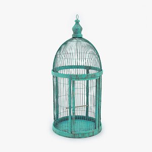 Old Bird Cage with Pole