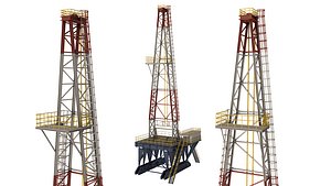3D model Fracking Gas Platform