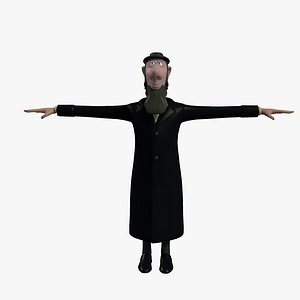rabbi cartoon character 3d fbx