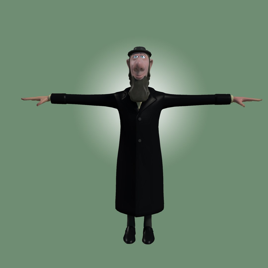 Rabbi Cartoon Character 3d Fbx