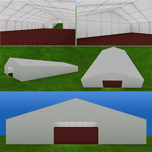 German Hanger Tent 30 m X 60 m 3D model