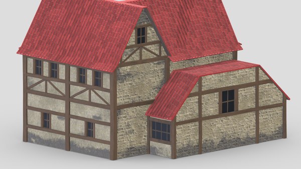3D модель Medieval Building 04 Low Poly PBR Realistic - TurboSquid 1974252