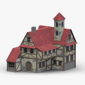 3D model Medieval Building 04 Low Poly PBR Realistic