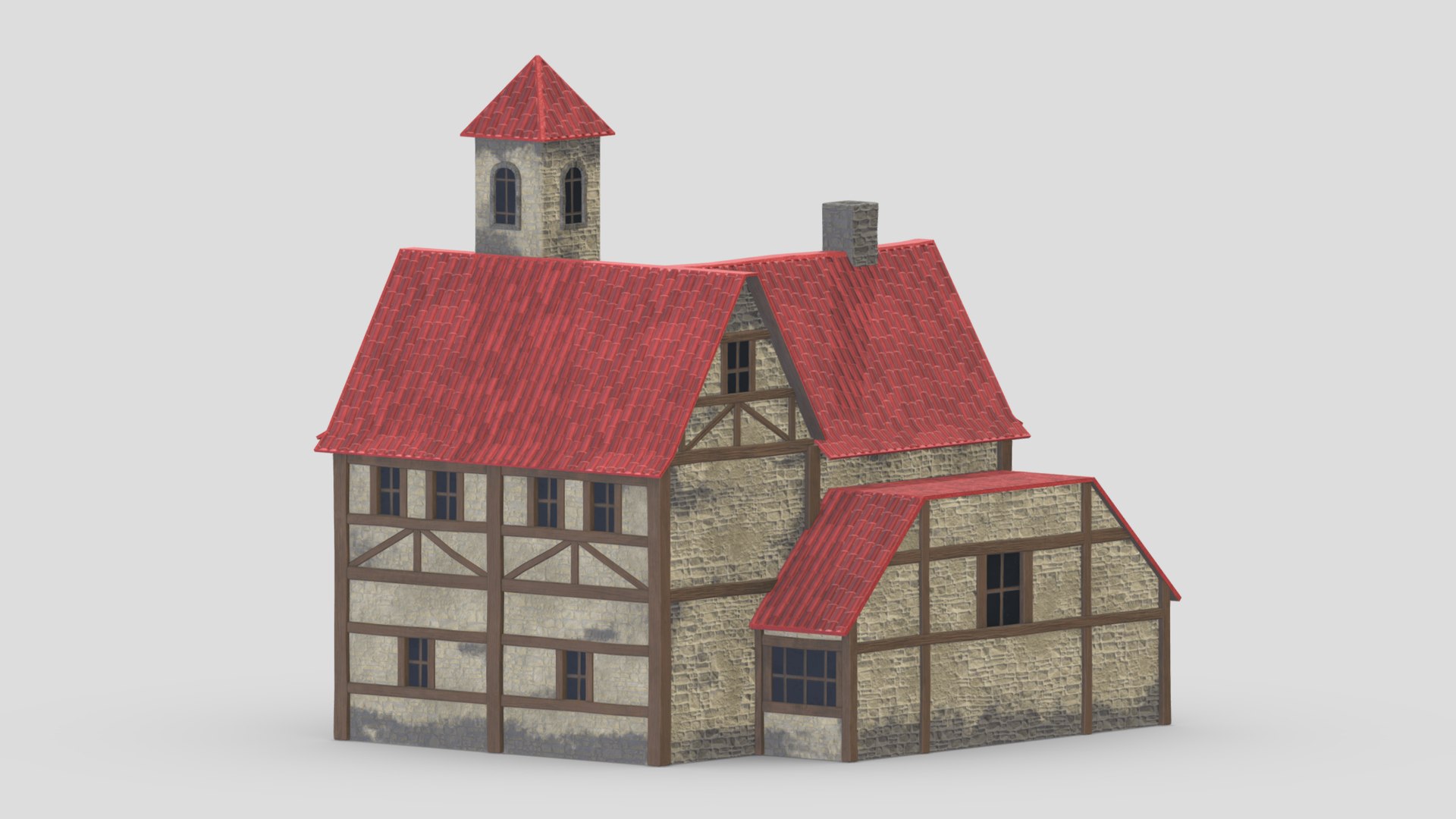 3D Model Medieval Building 04 Low Poly PBR Realistic - TurboSquid 1974252