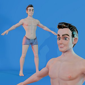 Stylized Cartoon Adult Man 3D