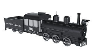 Vintage Steam Locomotive 3D Model Classic Railway Train Engine
