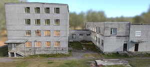 Abandoned 4-story Soviet School 3D model